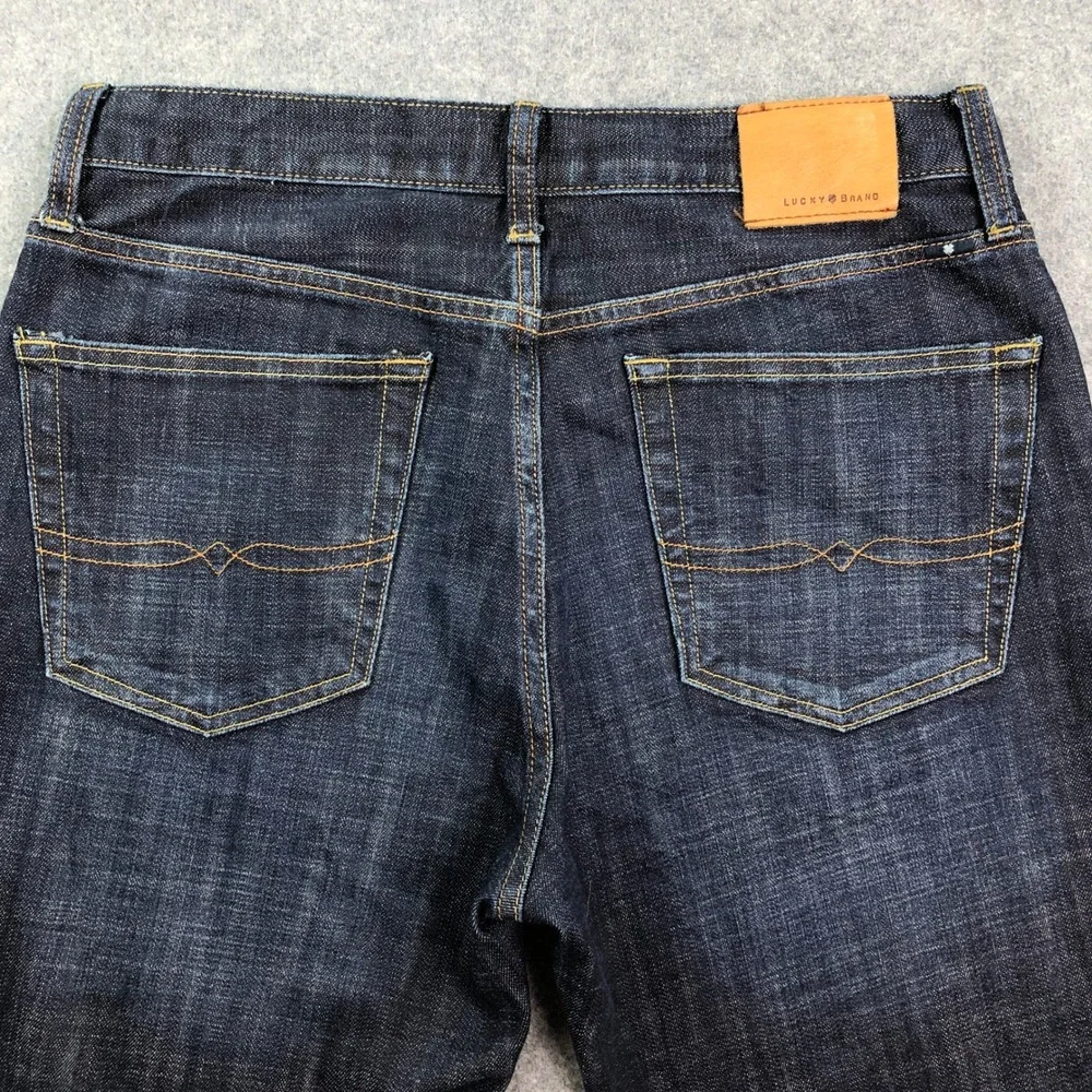 Lucky Brand 329 Classic Straight Mens Jeans 32x32 Blue Dark Wash Stretch Denim